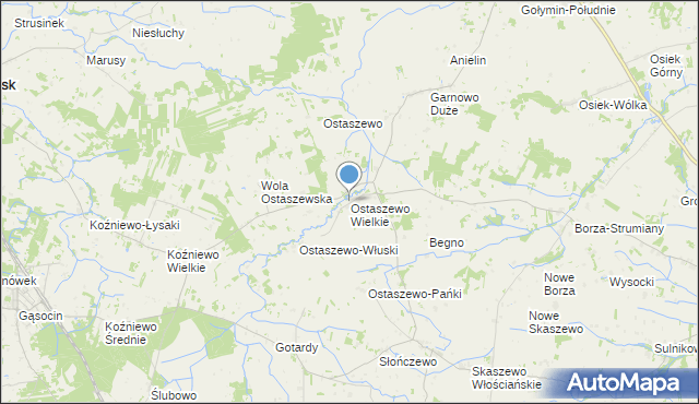 mapa Ostaszewo Wielkie, Ostaszewo Wielkie na mapie Targeo
